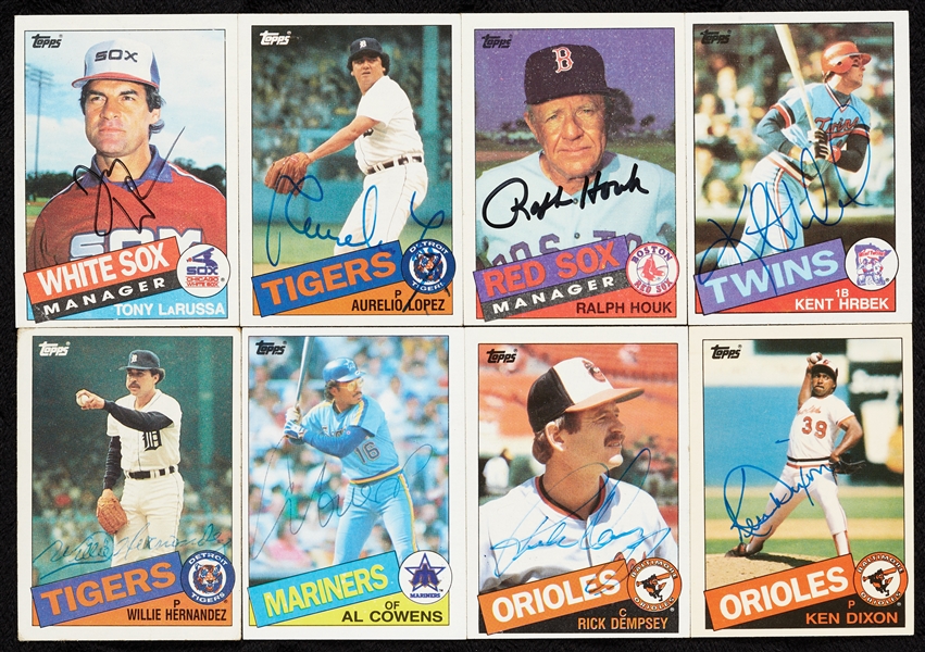 Signed 1985 Topps Baseball Card Collection (327)