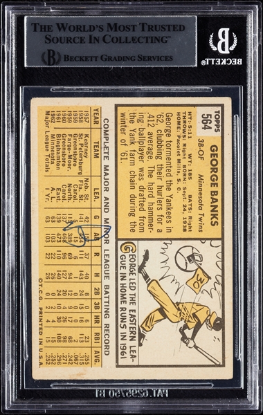 George Banks Signed 1963 Topps No. 564 (BAS)