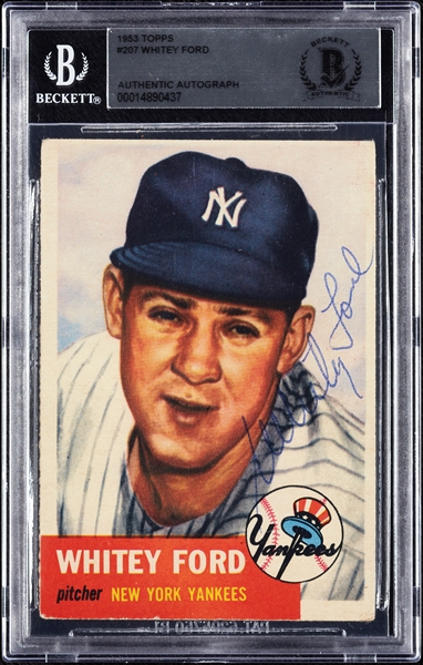 Whitey Ford Signed 1953 Bowman No. 207 (BAS)