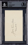 Joe Tinker Signed 3x5 Index Card (Graded BAS 9)