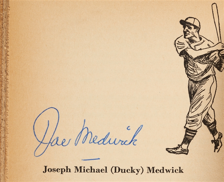Zack Wheat, Earle Combs & Joe Medwick Signed Baseball's Famous Outfielders Book (BAS)