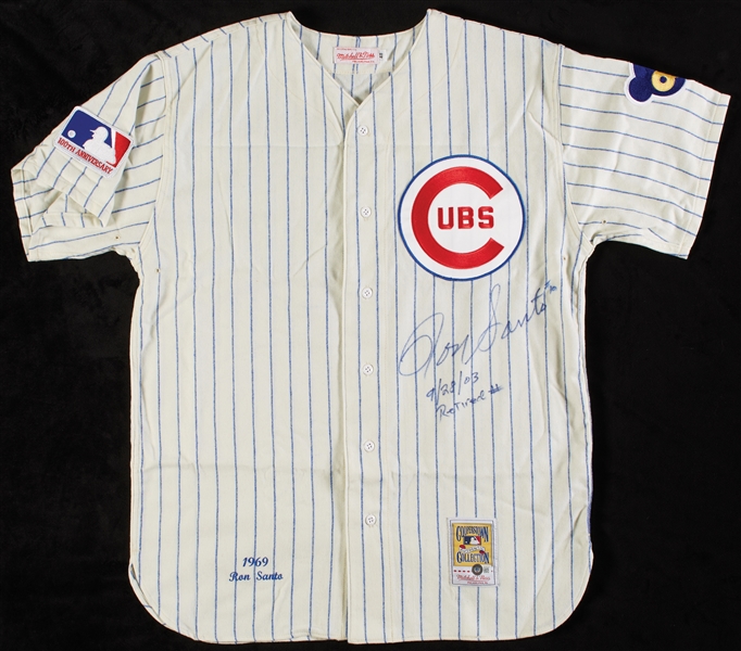 Ron Santo Signed Cubs Jersey 9/28/03 Retired # (BAS)