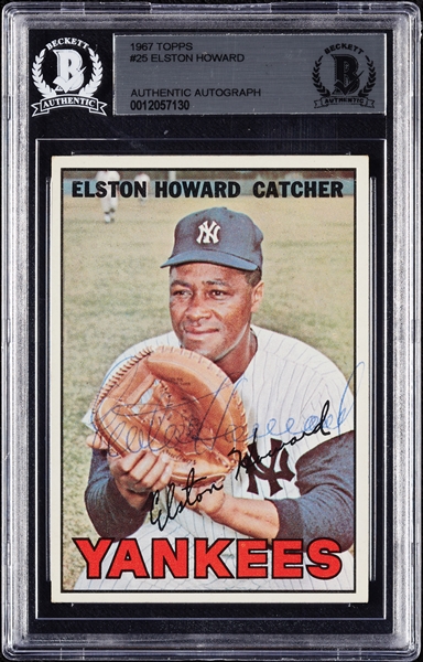 Elston Howard Signed 1967 Topps No. 25 (BAS)