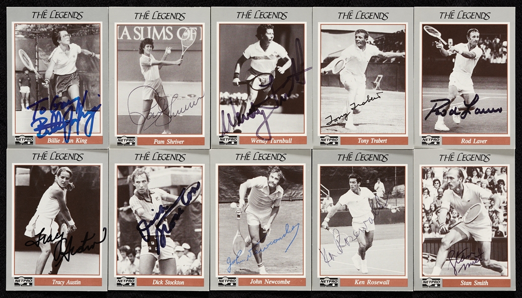 1991 NetPro Tennis Legends Complete Set (50) With 32 Signed