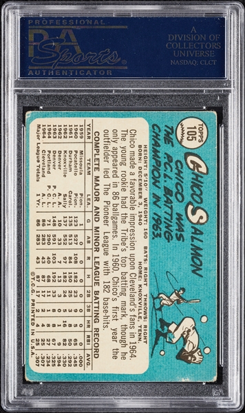 Chico Salmon Signed 1965 Topps No. 105 (PSA/DNA)