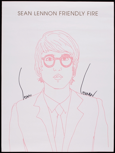Sean Lennon Signed Friendly Fire Poster (BAS)