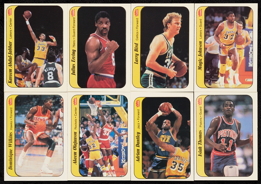 1986 Fleer Basketball Stickers High-Grade Near Sets (40 Stickers)