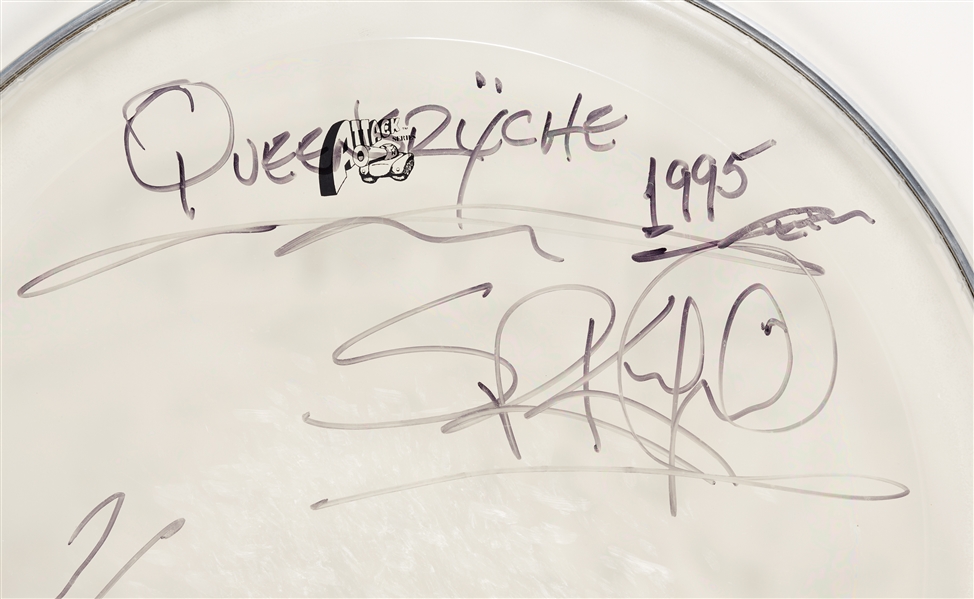 Queensryche Group-Signed Drum Head (BAS)