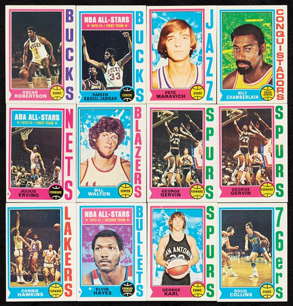 1974 Topps Basketball High-Grade Partial Set, 117 HOFers (620)