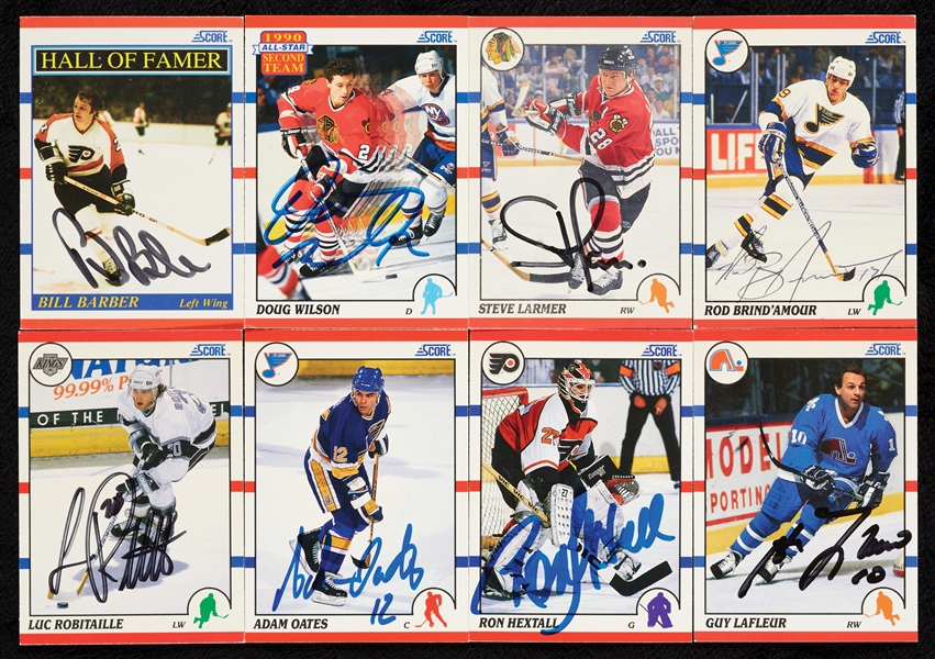Signed 1990 Score Hockey Card Group (33)