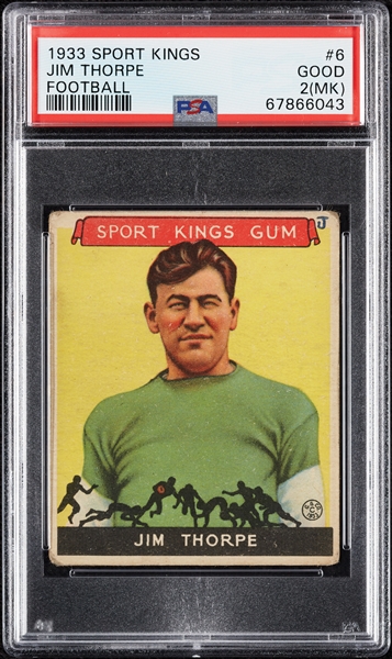 1933 Goudey Sport Kings Jim Thorpe No. 6 PSA 2 (MK)