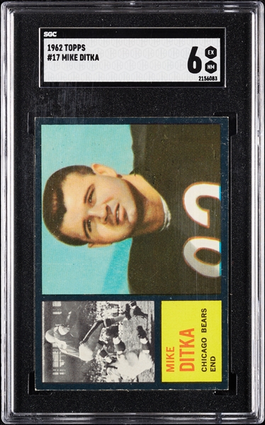 1962 Topps Mike Ditka RC No. 17 SGC 6