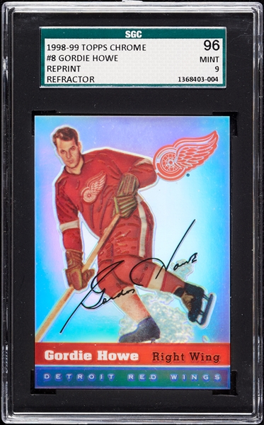 1998 Topps Chrome Gordie Howe Blast From the Past Refractor SGC 9