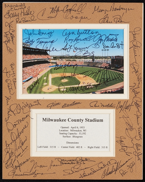 Milwaukee County Stadium Display Signed by 49 Brewers with Molitor & Yount (BAS)