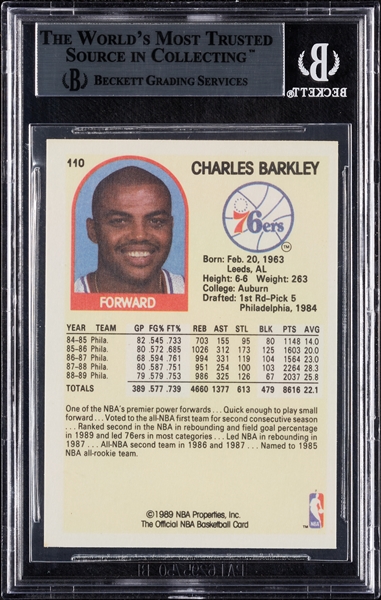 Charles Barkley Signed 1989 Hoops No. 110 (BAS)
