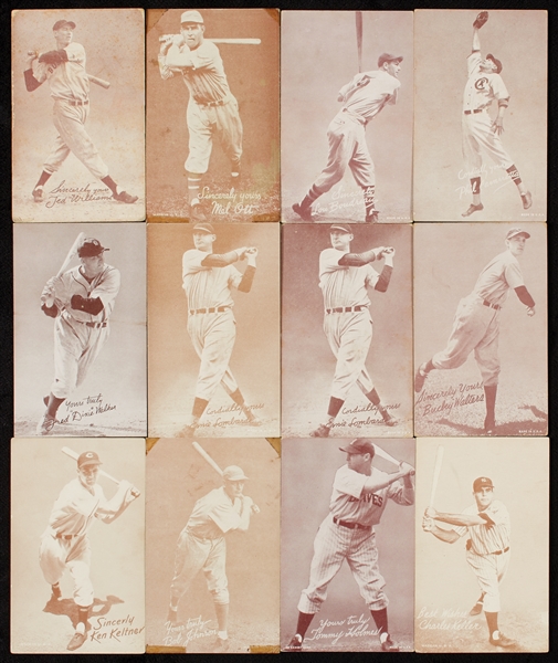1939-46 Exhibit Cards, Three Hall of Famers (12)