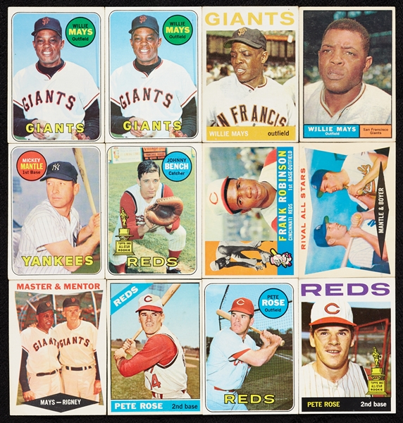 1960-69 Topps Baseball Group, 18 HOFers, 1969 Topps Mantle (325)