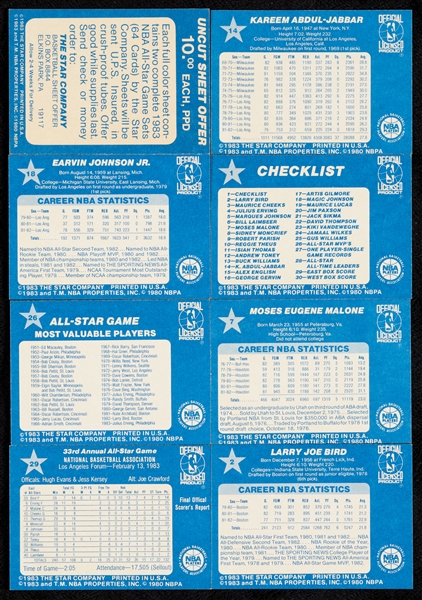 1983 Star Co. All-Star Basketball High-Grade Set, ’84 Near Set (55)