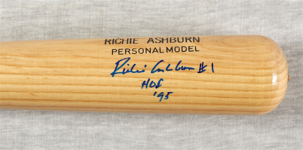 Richie Ashburn Signed Adirondack Bat HOF 95 (BAS)