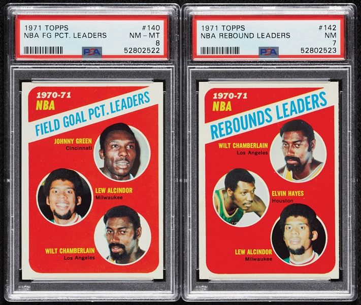 1971 Topps Leaders PSA-Graded Pair with Chamberlain, Lew Alcindor (2)