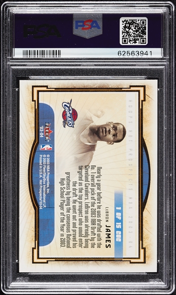 2003 Hoops Hot Prospects LeBron James Cream of the Crop No. 1 PSA 10