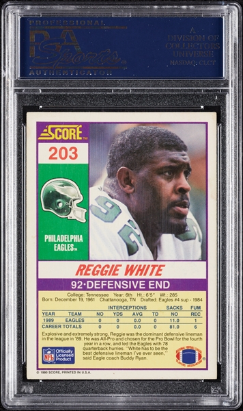Reggie White Signed 1990 Score No. 203 (PSA/DNA)