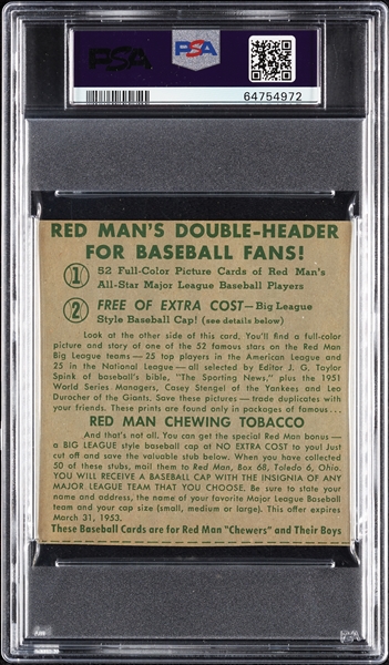 1952 Red Man Tobacco Ted Williams PSA 4