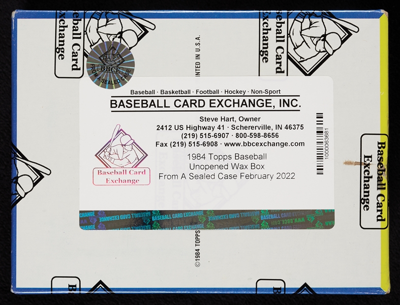 1984 Topps Baseball Wax Box (BBCE) (FASC)
