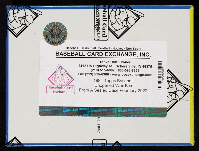 1984 Topps Baseball Wax Boxes Group (4) (BBCE) (FASC)