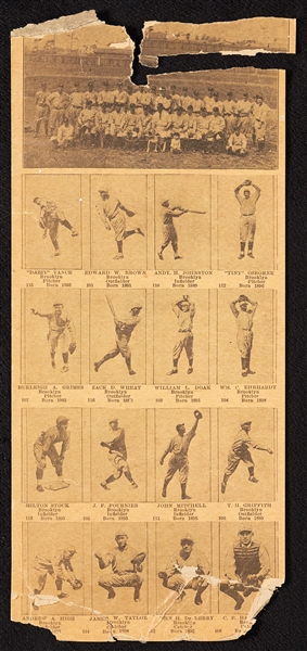 1925 W504 Brooklyn Dodgers Team Panel