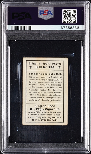 1932 Bulgaria Babe Ruth & Max Schmeling No. 256 PSA 2