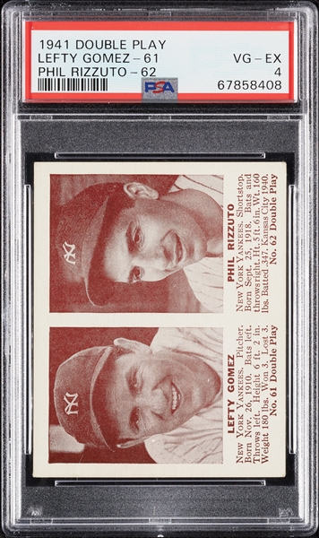 1941 Double Play Lefty Gomez/Phil Rizzuto No. 61/62 PSA 4