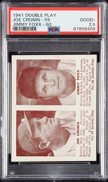 1941 Double Play Joe Cronin/Jimmie Foxx No. 59/60 PSA 2.5
