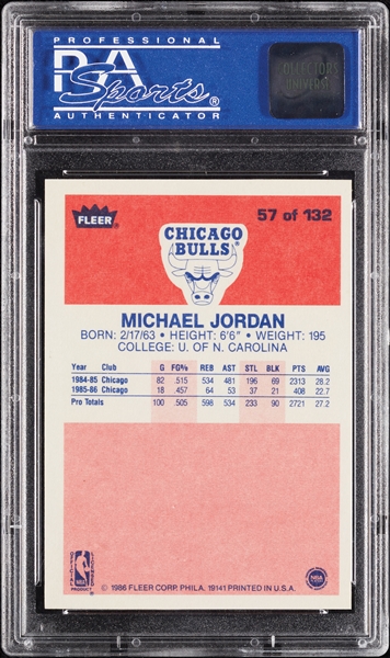 1986 Fleer Michael Jordan RC No. 57 PSA 9