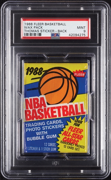 1988 Fleer Basketball Wax Pack - Isiah Thomas Back (Graded PSA 9)