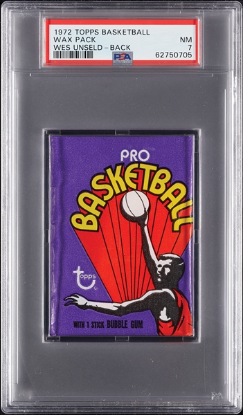 1972 Topps Basketball Wax Pack - Wes Unseld Back (Graded PSA 7)