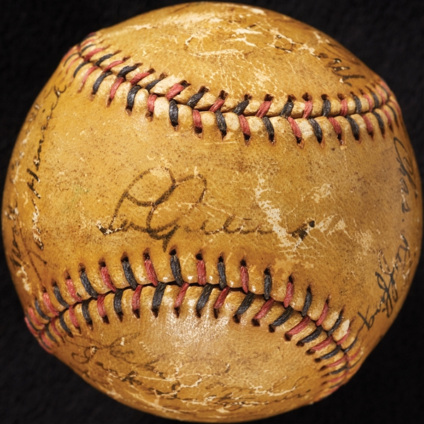 1937 New York Yankees World Champs Team-Signed Baseball with Lou Gehrig SS (JSA)