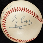 Ty Cobb & Ford Frick Dual-Signed OAL Baseball - Cobb Displays as Single-Signed (JSA)