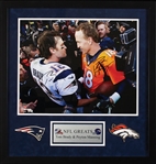 Tom Brady & Peyton Manning Signed 16x20 Framed Photo (Tri-Star) (Fanatics)