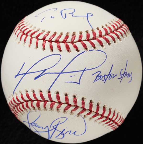 Tom Brady, David Ortiz & Larry Bird Signed OML Baseball Boston Strong (MLB) (Fanatics)