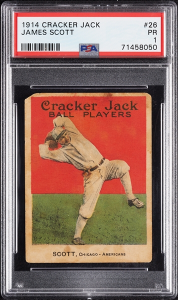 1914 Cracker Jack James Scott No. 26 PSA 1