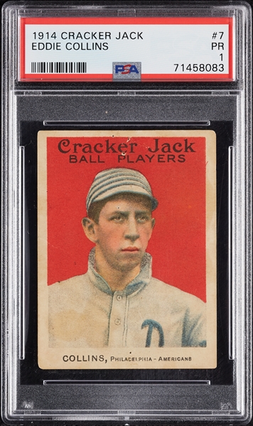 1914 Cracker Jack Eddie Collins No. 7 PSA 1