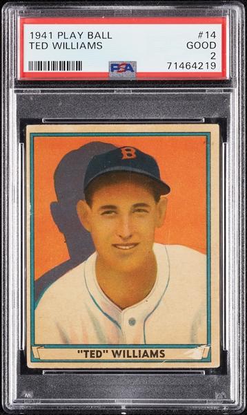1941 Play Ball Ted Williams No. 14 PSA 2