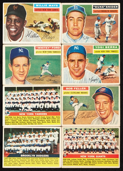 1956 Topps Baseball Complete Set With Extras, Robby and Clemente Slabbed (360)