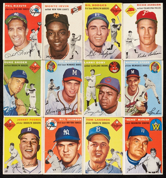 1954 Topps Baseball Complete Set, Seven Slabbed (250)