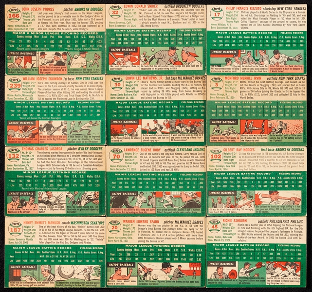 1954 Topps Baseball Complete Set, Seven Slabbed (250)