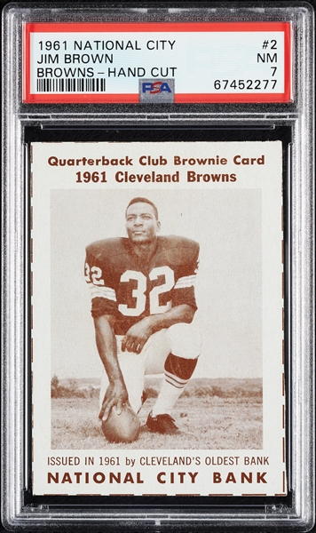 1961 National City Browns Jim Brown No. 2 PSA 7