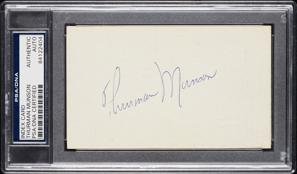 Thurman Munson Signed 3x5 Index Card (PSA/DNA)