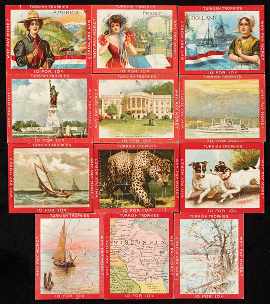 1909-10 Turkish Trophies T76 Jigsaw Puzzle Pieces (102)