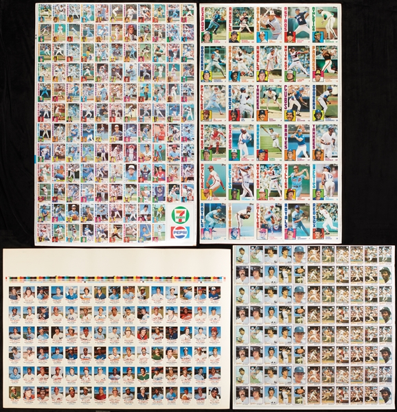 1977-93 Baseball Food Issues, Regionals, Peripheral Topps Uncut Sheets (34)